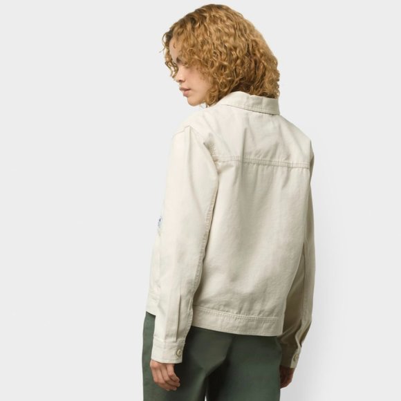 💖MEGA SALE💖Vans Clark Jacket Cotton Marshmallow Woven Logo Women's VN0A5AR6FS8 - Picture 4 of 8